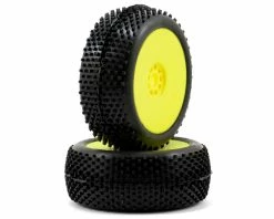 AKA Cross Brace 1/8 Buggy Pre-Mounted Tires (2) (Yellow) (Soft - Long Wear)