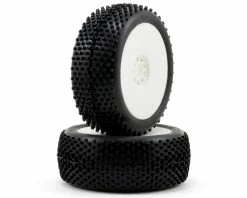 AKA Cross Brace 1/8 Buggy Pre-Mounted Tires (2) (White) (Medium - Long Wear)
