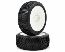 AKA Gridiron II 1/8 Buggy Pre-Mounted Tires (2) (White) (Super Soft - Long Wear)