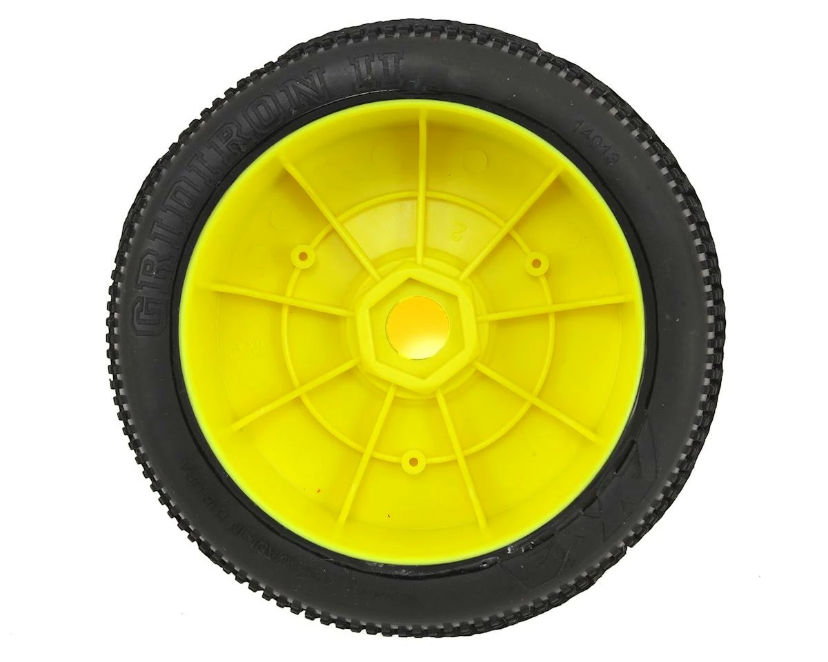 AKA Gridiron II 1/8 Buggy Premounted Tires (2) (Yellow) (Super Soft - Long Wear) - Image 2