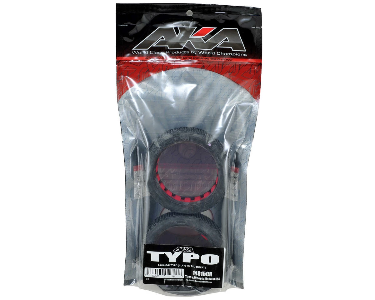 AKA Typo 1/8 Buggy Tires (2) (Clay) - Image 2