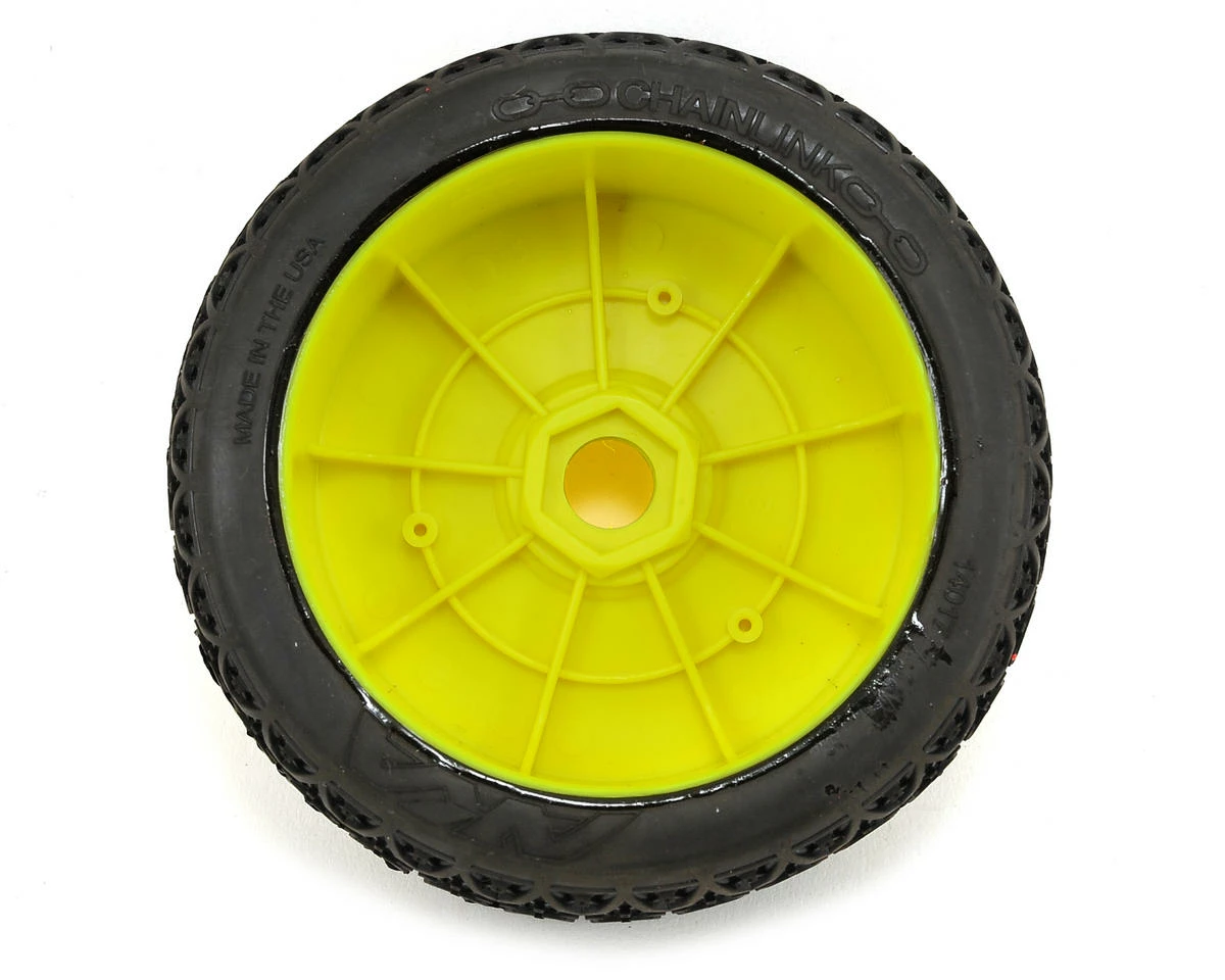 AKA Chain Link 1/8 Buggy Pre-Mounted Tires (2) (Yellow) (Soft - Long Wear) - Image 2