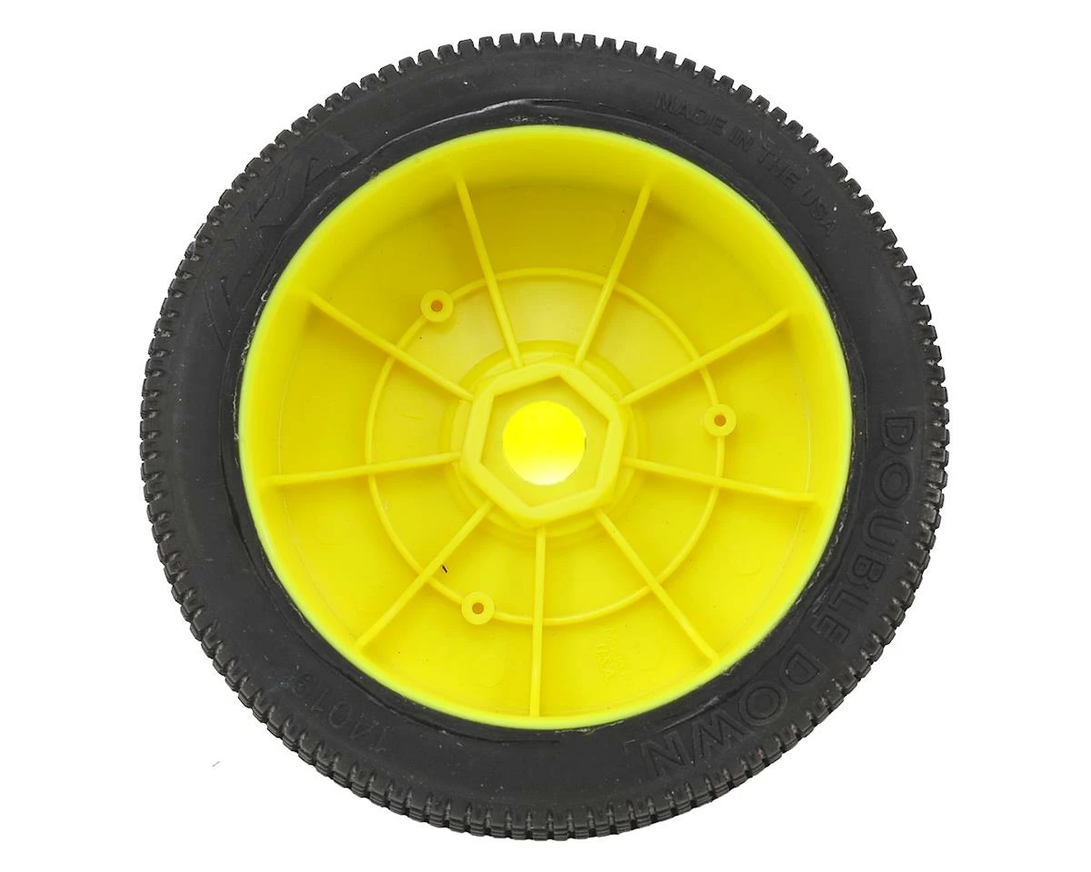 AKA Double Down 1/8 Buggy Pre-Mounted Tires (2) (Soft - Long Wear) W/EVO Wheels (Yellow) - Image 2