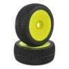 AKA EVO Zipps 1/8 Buggy Pre-Mounted Tires (2) (Yellow) (Medium - Long Wear)