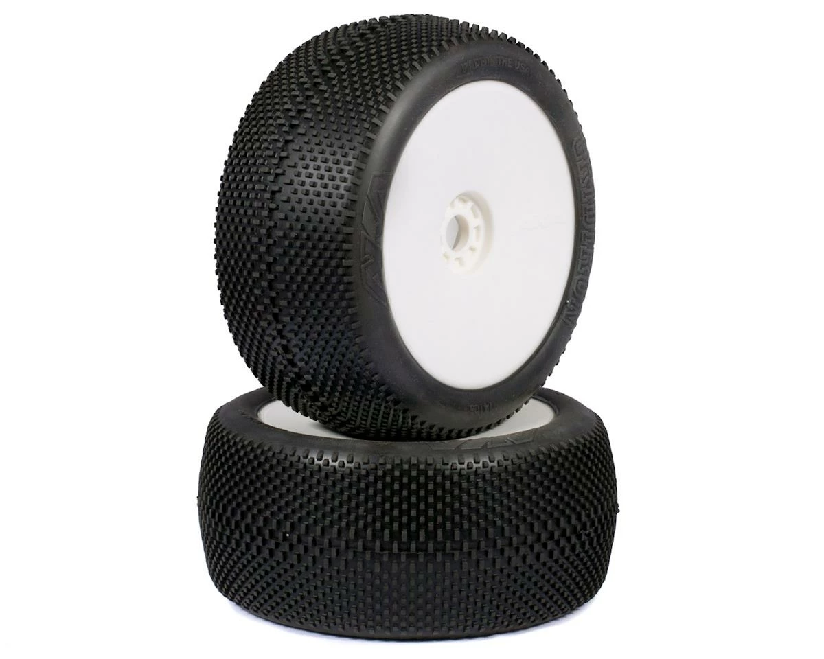 AKA EVO Gridiron 1/8 Truggy Pre-Mounted Tires (2) (White) (Soft - Long Wear)