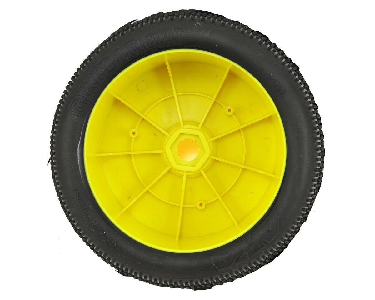 AKA EVO Gridiron 1/8 Truggy Pre-Mounted Tires (2) (Yellow) (Soft - Long Wear) - Image 2