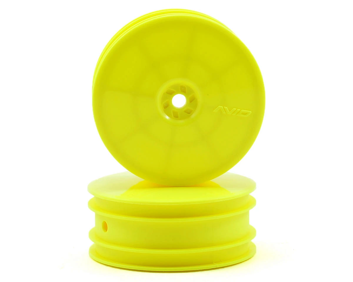 Avid RC 10mm Hex Satellite 2.2" Front Buggy Wheels (2) (TLR 22) (Yellow)