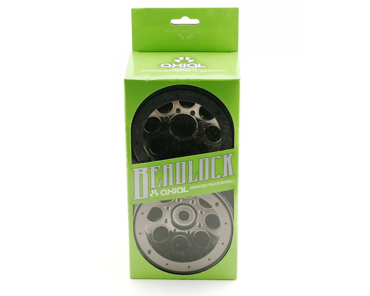 Axial 8 Hole Beadlock Monster Truck Wheel (2) (Black Chrome) - Image 2