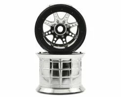 Axial 1/8 Oversize 8-Spoke 3.8 Beadlock Wheels, 17mm Hex, Chrome (2)