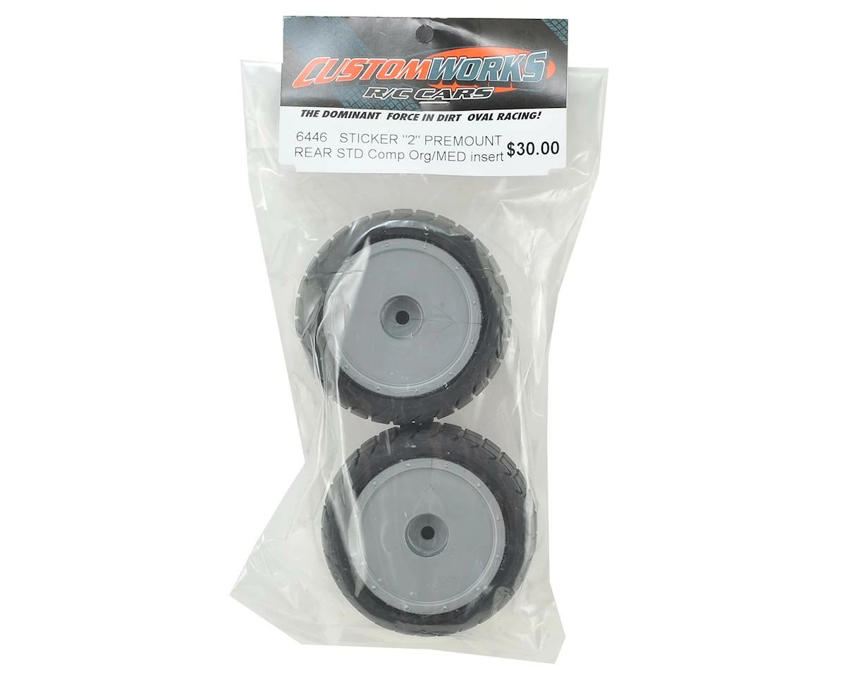 Custom Works Sticker 2 Pre-Mounted Dirt Oval Rear Tires (2) (Standard) - Image 3