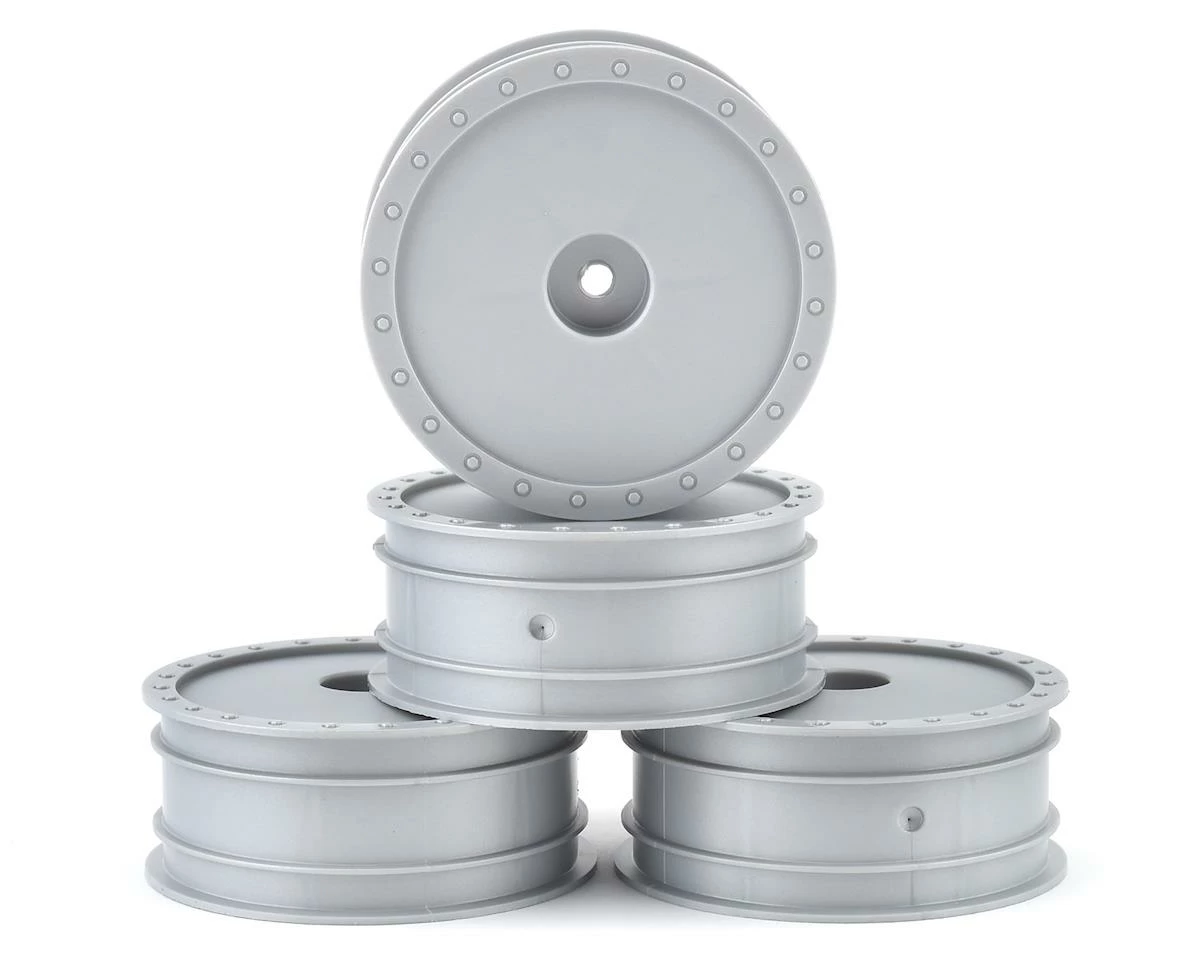 DE Racing 12mm Hex "Borrego" 2.2 1/10 Buggy Front Wheels (Silver) (4) (B6/RB6)