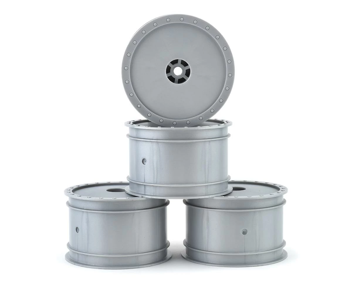 DE Racing 12mm Hex "Borrego" 2.2 1/10 Buggy Rear Wheels (Silver) (4) (B6/22)