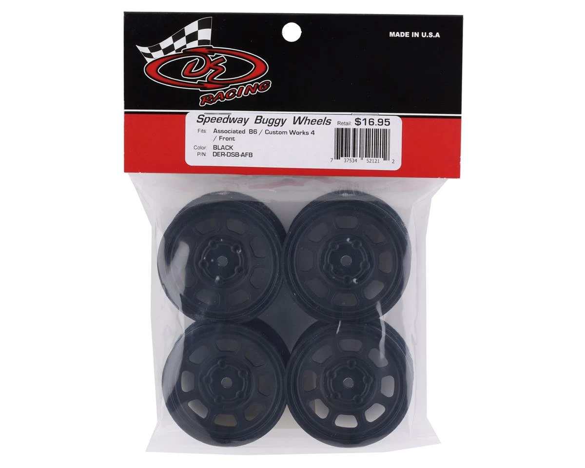 DE Racing Speedway Front Wheels (Black) (4) (Custom Works/B6) - Image 3