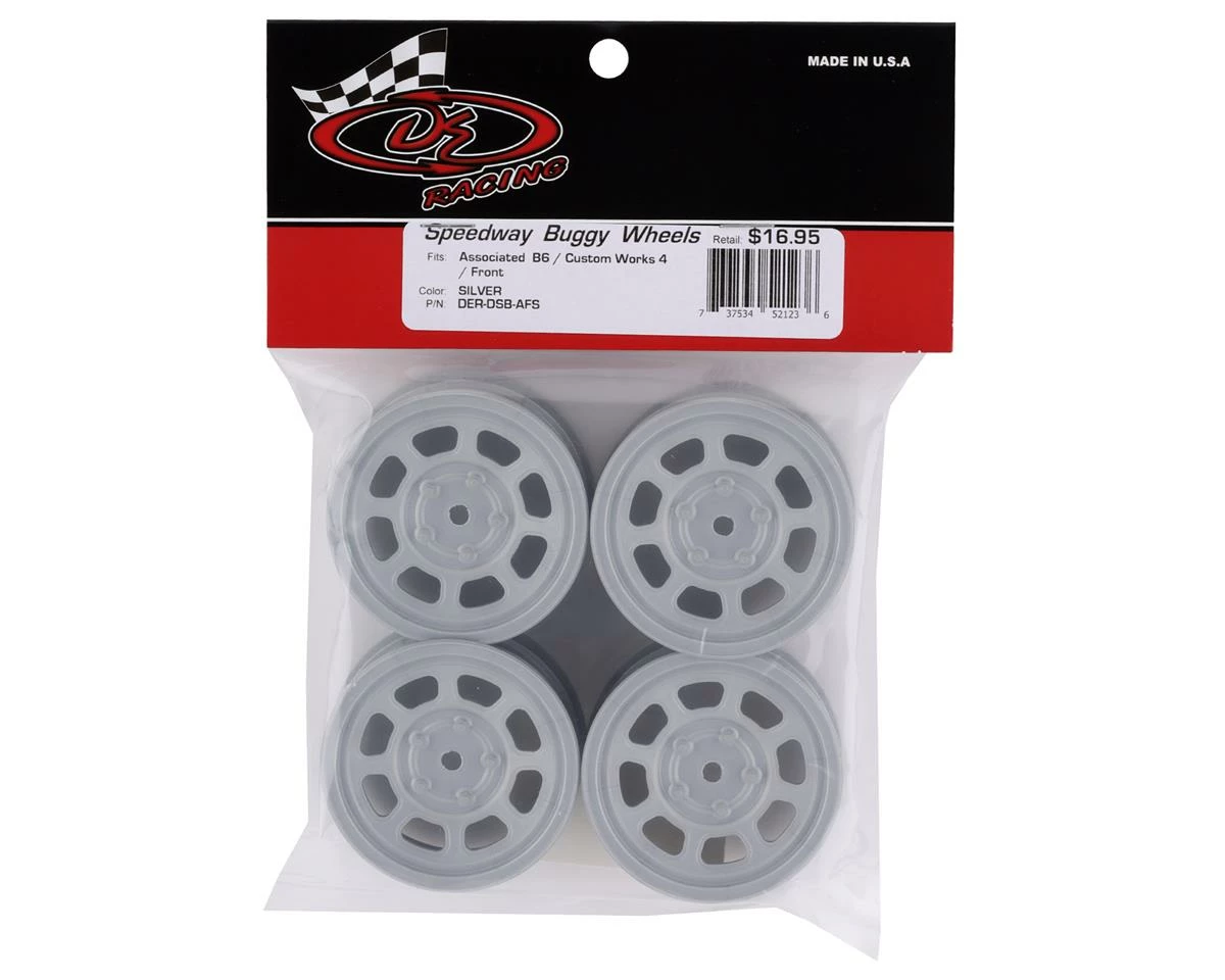 DE Racing Speedway Front Wheels (Silver) (4) (Custom Works/B6) - Image 3