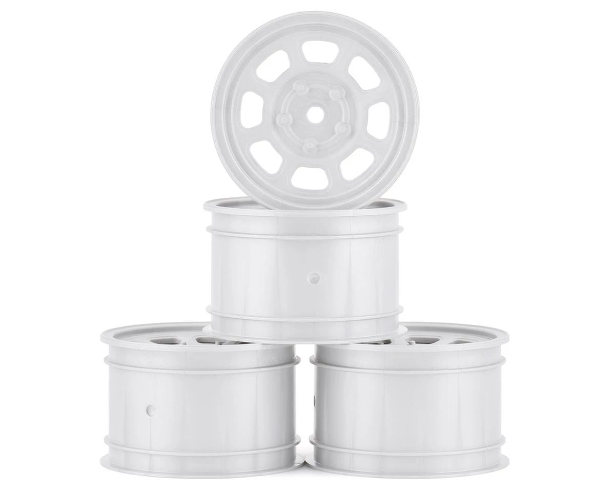 DE Racing Speedway Rear Wheels (White) (4) (Custom Works/B6)