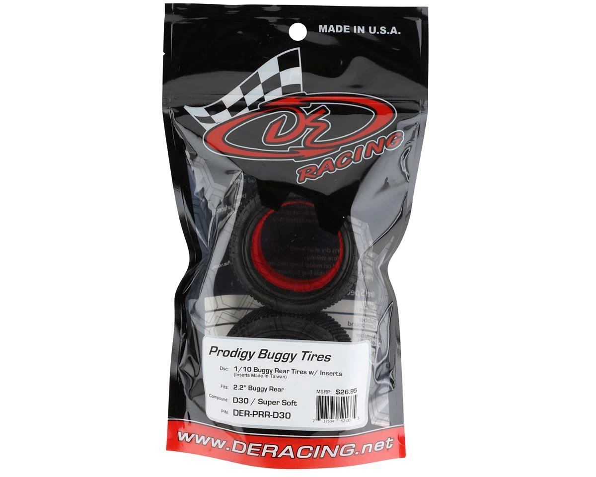 DE Racing Prodigy 2.2" Rear Buggy Tires (2) (D30) - Image 2