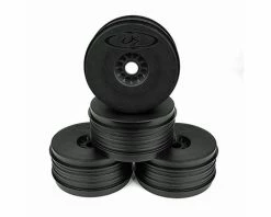 DE Racing "SpeedLine PLUS" 1/8 Buggy Wheel (4) (Black)