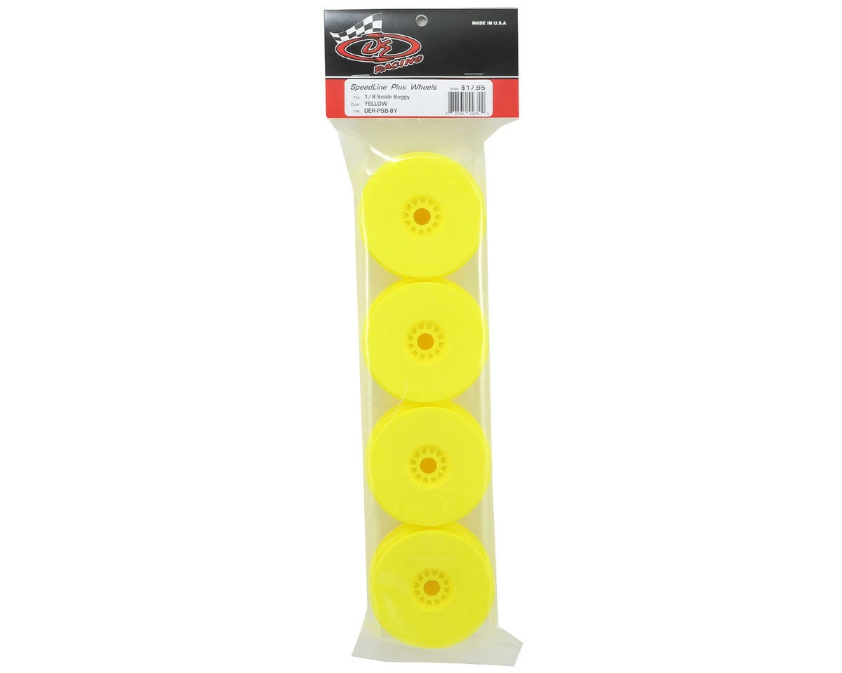DE Racing "SpeedLine PLUS" 1/8 Buggy Wheel (4) (Yellow) - Image 3