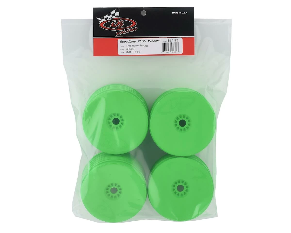 DE Racing "SpeedLine PLUS" 1/8 Truggy Wheel (Green) (4) - Image 3