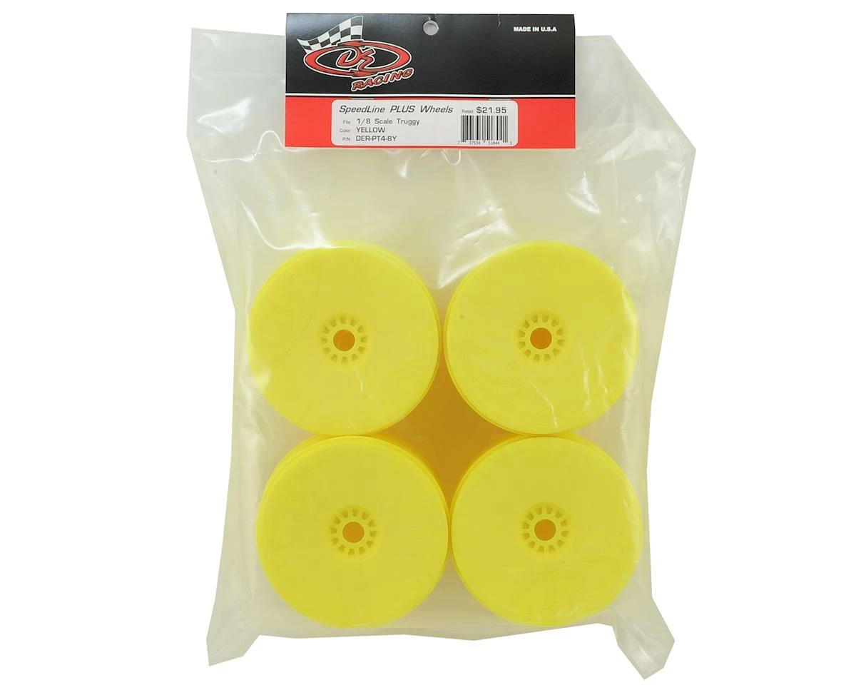 DE Racing "SpeedLine PLUS" 1/8 Truggy Wheel (Yellow) (4) - Image 3