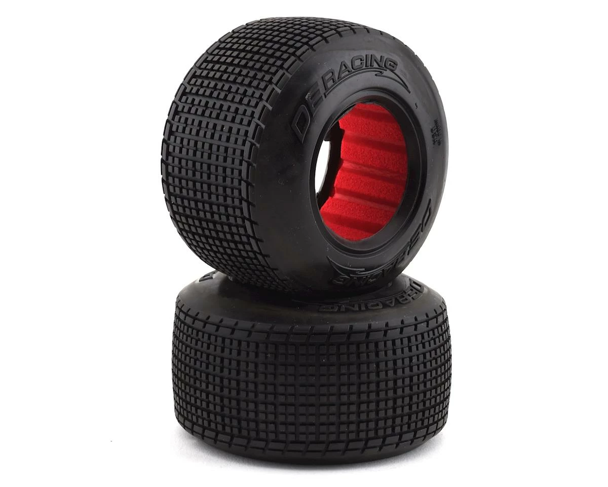 DE Racing Egulator Late Model Dirt Oval Rear Tires W/Red Insert (2) (D30)