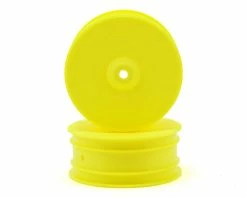 DE Racing 9.5mm Hex "Speedline" 2.2 4WD Front Buggy Wheels(2) (B44.2) (Yellow)