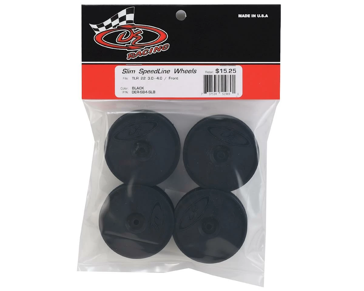 DE Racing Speedline Slim 2.2 2WD Buggy Front Wheel (Black) (4) (22 4.0) W/12mm Hex - Image 3
