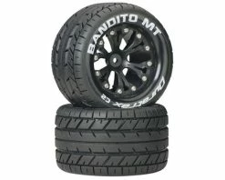 Duratrax Bandito MT 2.8" 2WD Mounted Rear C2 Tires, Black (2)