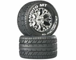 Duratrax Bandito MT 2.8" Mounted 1/2" Offset Tires, Chrome (2)