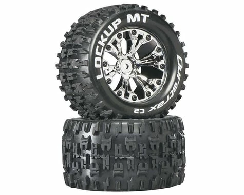Duratrax Lockup MT 2.8" 2WD Mounted Rear C2 Tires (Chrome) (2)