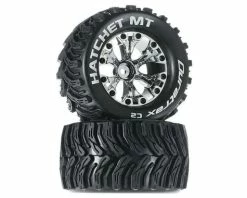 Duratrax Hatchet Monster Truck 2.8" Mounted Offset Tires (Chrome)(2)