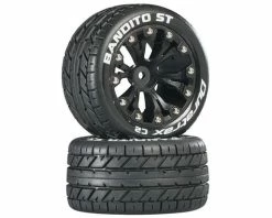 Duratrax Bandito ST 2.8" Mounted 2WD Rear Truck Tires (Black) (2)