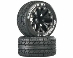Duratrax Bandito ST 2.8" Mounted Rear Truck Tires (Black) (2) (1/2 Offset) W/12mm Hex