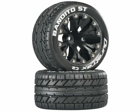 Duratrax Bandito ST 2.8" Mounted Rear Truck Tires (Black) (2) (1/2 Offset) W/12mm Hex