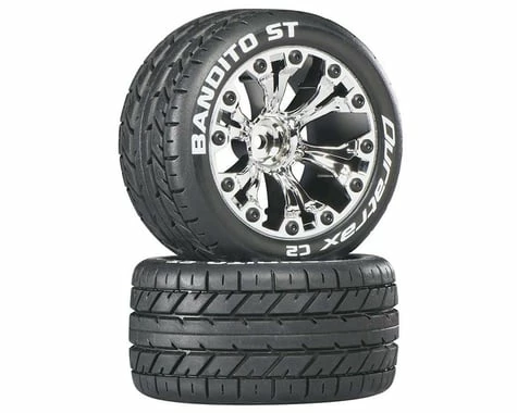 Duratrax Bandito ST 2.8" Mounted Rear Truck Tires (Chrome) (2) (1/2 Offset) W/12mm Hex