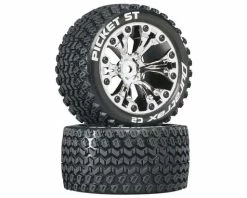 Duratrax Picket ST 2.8" 2WD Mounted 1/2" Offset Tires (Chrome) (2)