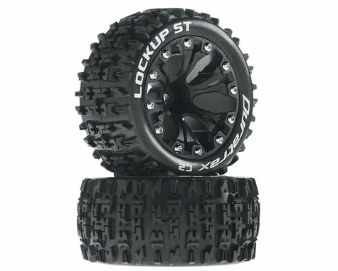 Duratrax Lockup ST 2.8" Mounted Rear Truck Tires (Black) (2) (1/2 Offset) W/12mm Hex