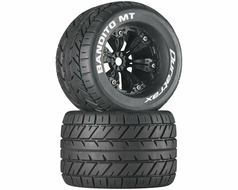Duratrax Bandito MT 3.8" Mounted Truck Tires (Black) (2) (1/2 Offset) W/17mm Hex