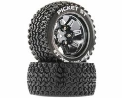 Duratrax Picket ST 2.8 Pre-Mounted Tires (Chrome) (2) W/14mm Hex