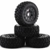 Firebrand RC Hino HDX 1/8 Pre-Mounted Truck Tires (4) (Black) W/Lock-Down Tires & 17mm Hex
