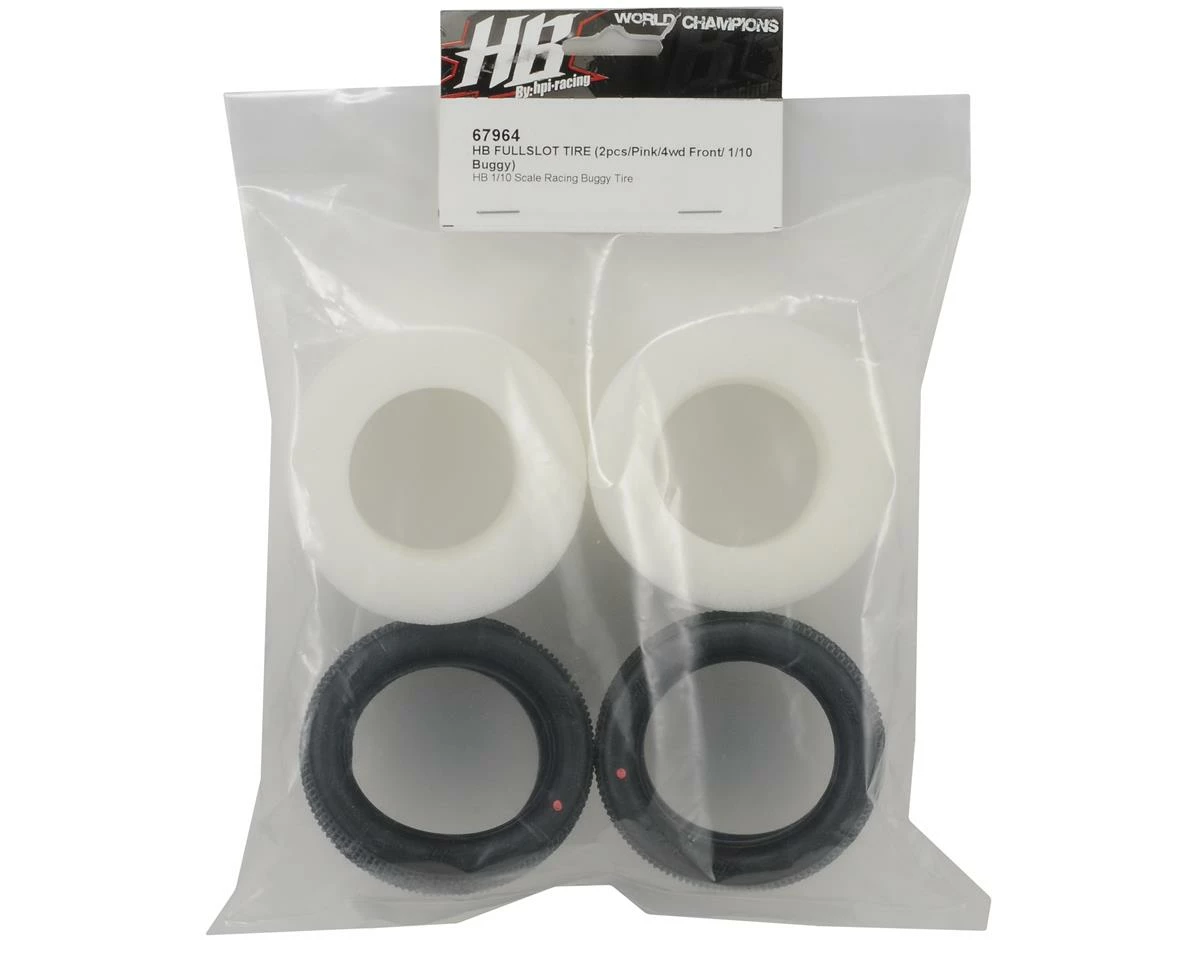 HB Racing Fullslot 1/10 4WD Buggy Front Tire (2) (Pink) - Image 2