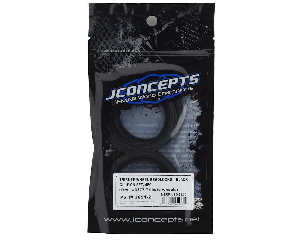 JCONCEPTS Tribute Monster Truck Wheel Mock Beadlock Rings (Black) (4) - Image 2