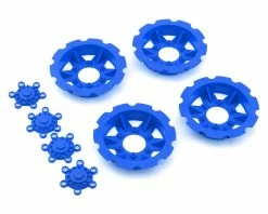 JCONCEPTS "Tracker" Monster Truck Wheel Mock Beadlock Rings (Blue) (4) (fits JCO3379 Dragon Wheels)