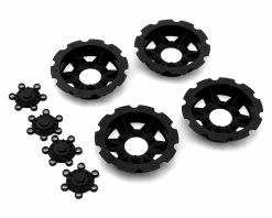 JCONCEPTS "Tracker" Monster Truck Wheel Mock Beadlock Rings (Black) (4) (fits JCO3379 Dragon Wheels)