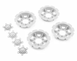 JCONCEPTS "Tracker" Monster Truck Wheel Mock Beadlock Rings (White) (4) (fits JCO3379 Dragon Wheels)