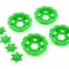 JCONCEPTS "Tracker" Monster Truck Wheel Mock Beadlock Rings (Green) (4) (fits JCO3379 Dragon Wheels)
