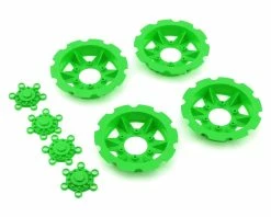 JCONCEPTS "Tracker" Monster Truck Wheel Mock Beadlock Rings (Green) (4) (fits JCO3379 Dragon Wheels)