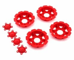 JCONCEPTS "Tracker" Monster Truck Wheel Mock Beadlock Rings (Red) (4) (fits JCO3379 Dragon Wheels)