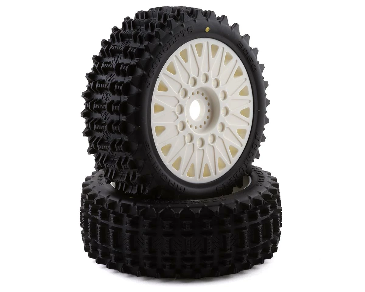 JCONCEPTS Magma Pre-Mounted 1/8 Buggy Tires W/Cheetah Wheel (White) (2) (Yellow)