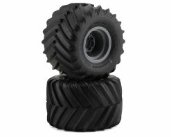 JCONCEPTS Renegades Pre-Mounted Monster Truck Tires (Silver) (2) (Yellow)